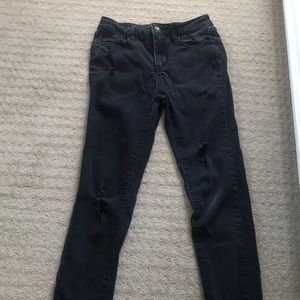 Tillys//high rise black ripped jeans